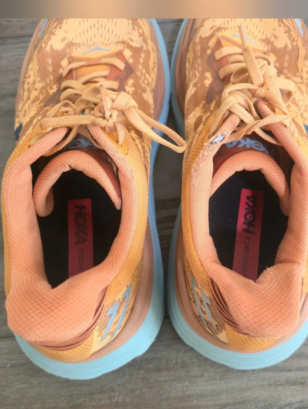 Hoka Stinson 7 Road to Trail Running Shoes Orange Amber Haze Mens 13D Athletic